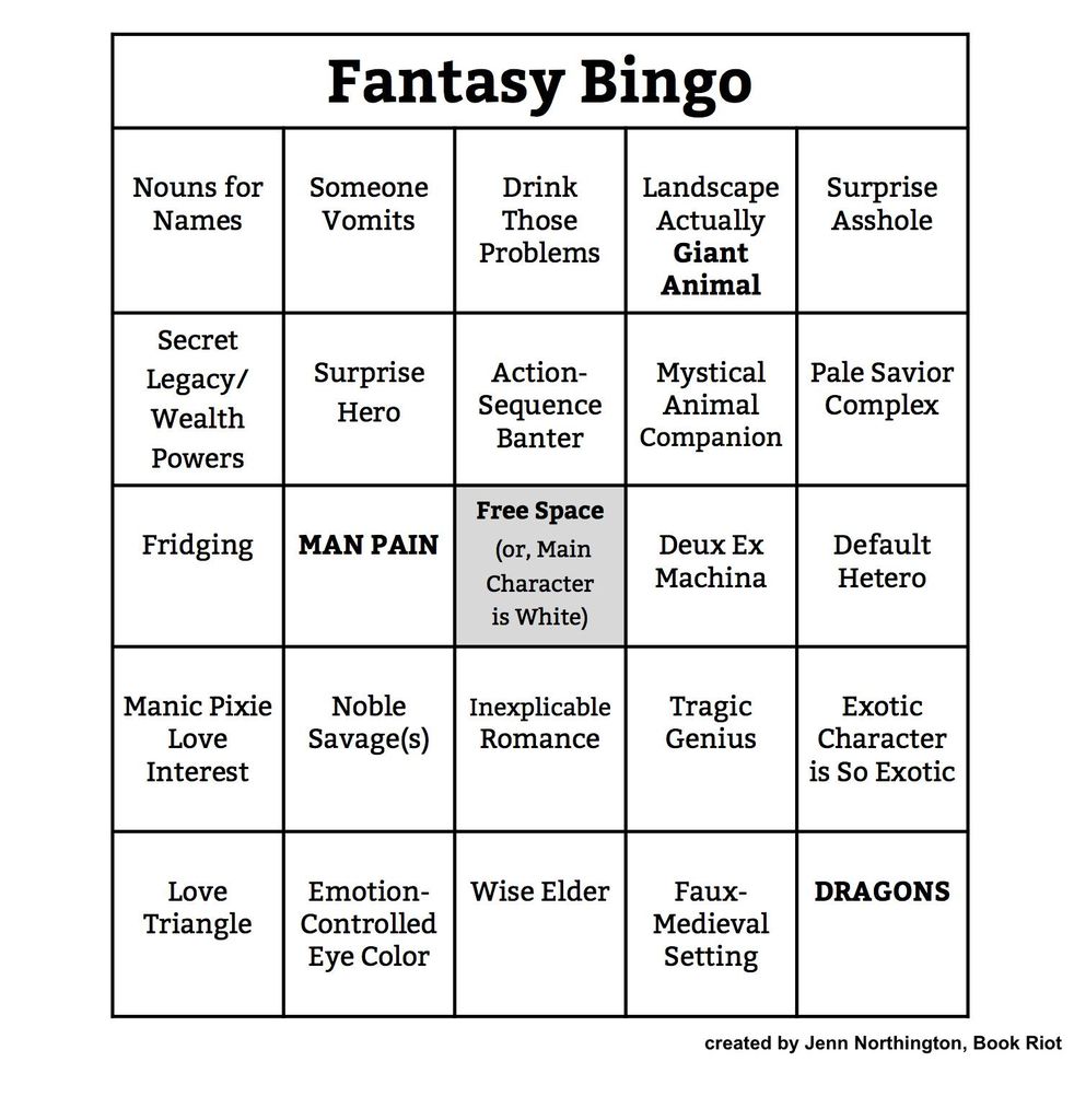 Bingo Card: Fantasy