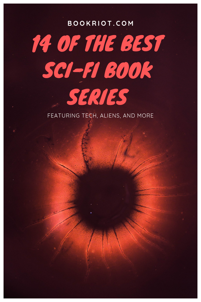 14 of the best sci-fi book series, featuring technology, aliens, and more. book lists | science fiction books | science fiction book series | must-read sci-fi | must-read sci-fi series books