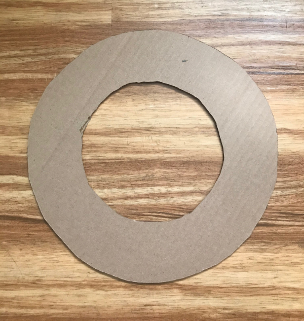 Picture of a cut out cardboard wreath