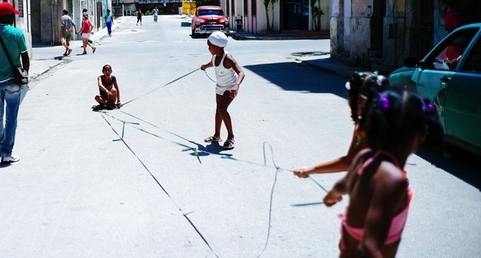 children playing on the streets of cuba