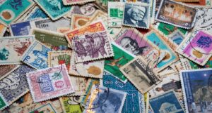 a photo of a pile of used stamps