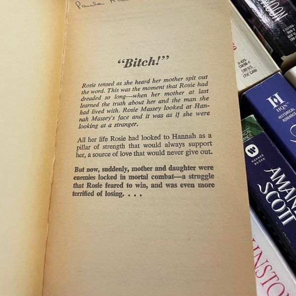 the blurb for Hannah Massey, which begins with "Bitch!" in large, bold type.
