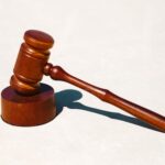 gavel on white background