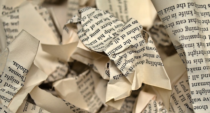 Image of crumpled book pages