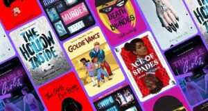 collage of eight YA mystery thrillers featuring LGBTQ teens