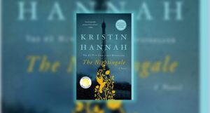 cover of The Nightingale by Kristin Hannah with the Reese's Book Club logo in the bottom left corner
