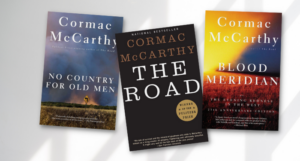 a collage of Cormac McCarthy's books