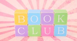 Image of colorful blocks spelling out the words "book club."