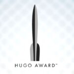 Hugo Awards logo against a white and light blue checkered background
