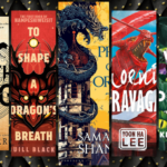 a collage of strip of covers of dragon books