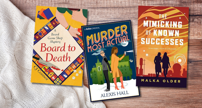 three of the queer cozy mysteries listed