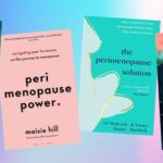 collage of four covers of books about perimenopause