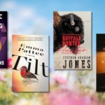 NYT Spring 2025 most anticipated titles agains flower field background