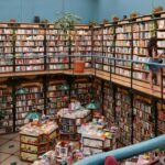 a photo of a two story bookstore