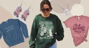 a collage of clothing and accessories about antisocial reading