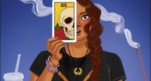 partial cover of Death in the Cards by Mia P. Manansala