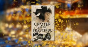the chosen and the beautiful against blurred cocktail glasses and gold glitter overlay