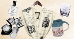 a collage of Alice in Wonderland goodies