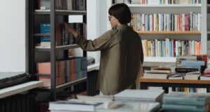 someone browsing at a bookstore