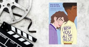 i wish you all the best book cover against a film reel and clapboard