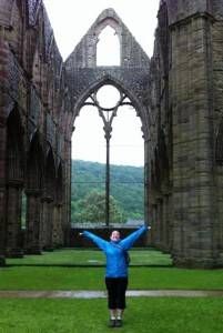 portrait of the author at Tintern Abbey