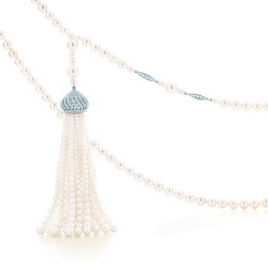 A tasseled string of pearls from Tiffany & Co.'s The Great Gatsby Collection.