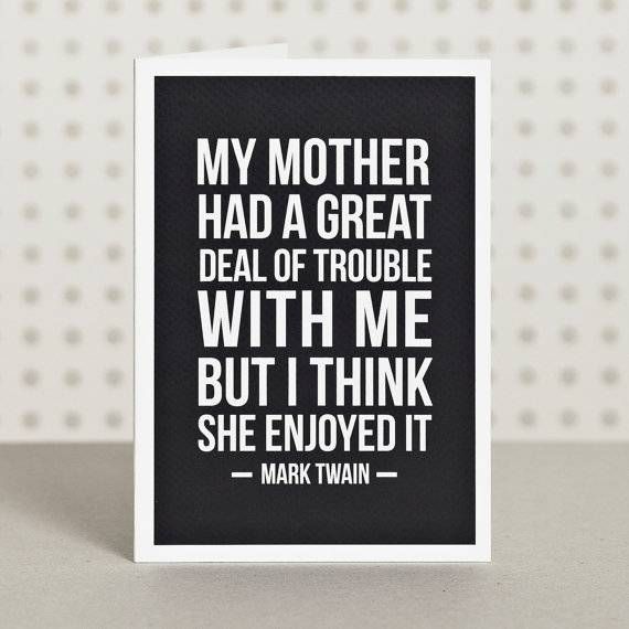 mark twain mother's day card