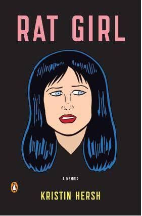 cover of Rat Girl: A Memoir by Kristin Hersh; illustration of author's face, with blue-black long hair and red lipstick