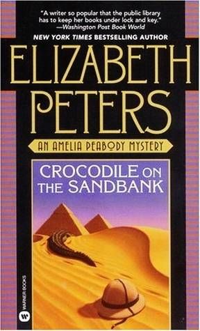 the cover of crocodile on the sandbank by elizabeth peters