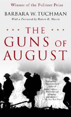 cover of The Guns of August: The Outbreak of World War I by Barbara W. Tuchman; photo of outline of WWI soldiers