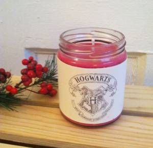 winter at hogwarts candle