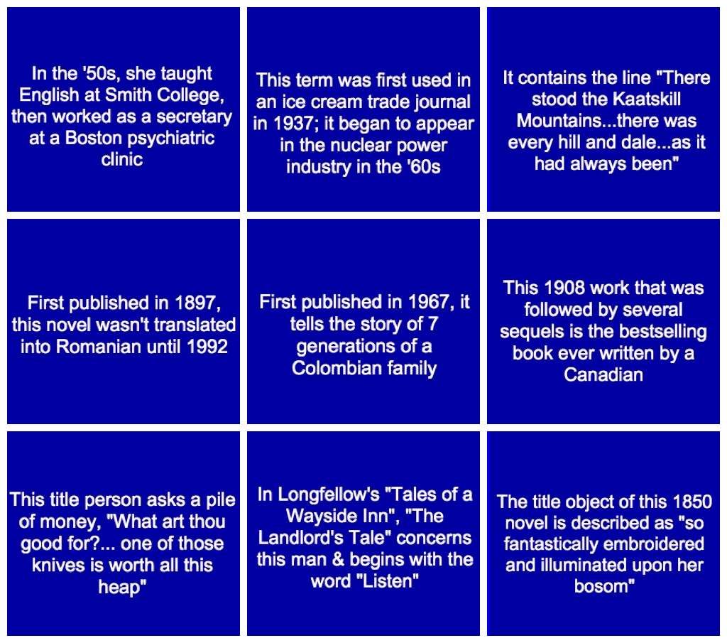 elements of fiction jeopardy