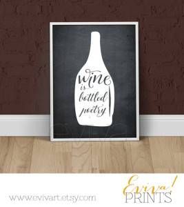 Wine quote art from Evivart Etsy shop