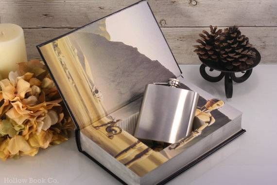 hollow book co book flasks