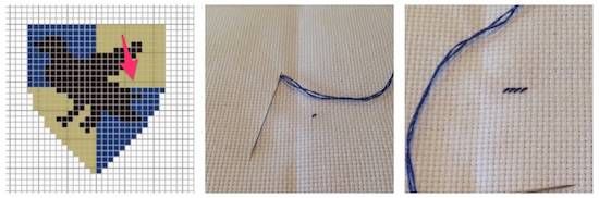 visual instructions for starting your first stitches