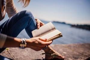 reading by the beach