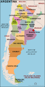 argentina map via open source maps