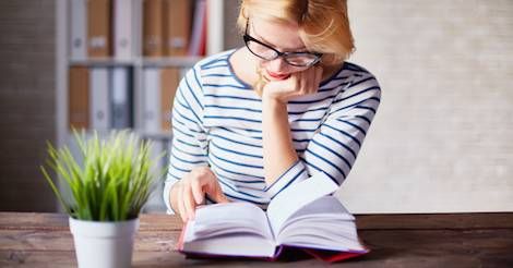 Woman reading a book