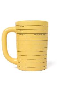 Library card mug