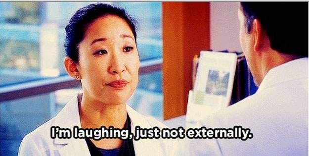 christina yang i'm laughing just not externally