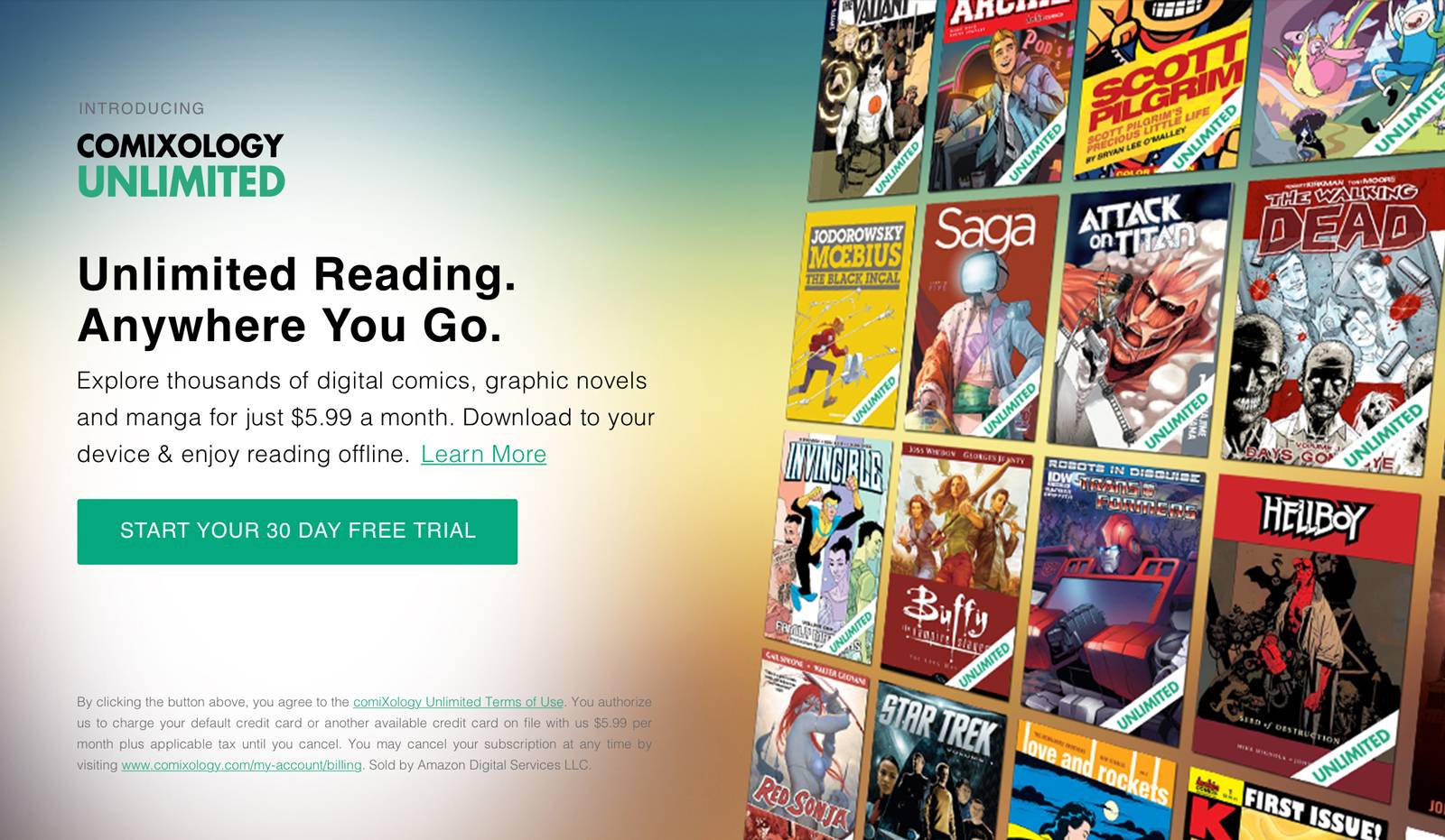 unsubscribe to comixology unlimited