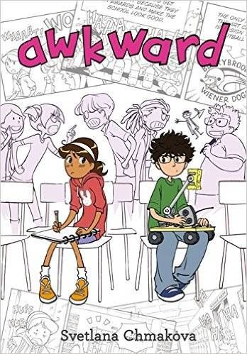 Awkward by Svetlana Chmakova book cover - books for 6th graders 