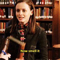 gilmore girls, smell the book gif