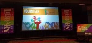 Rainbow OCLS banners hung in time for our biannual Volunteer Fair