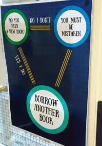 Info-graph funny book displays