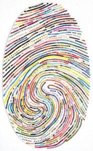 Custom print using your thumb print pattern and book titles