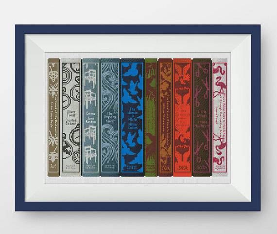 BOOK COVERS CROSS STITCH PATTERN ONLY