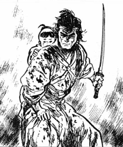 Ogami and Daigoro from Lone Wolf and Cub. Art by Koseki Gojima. Dark Horse.