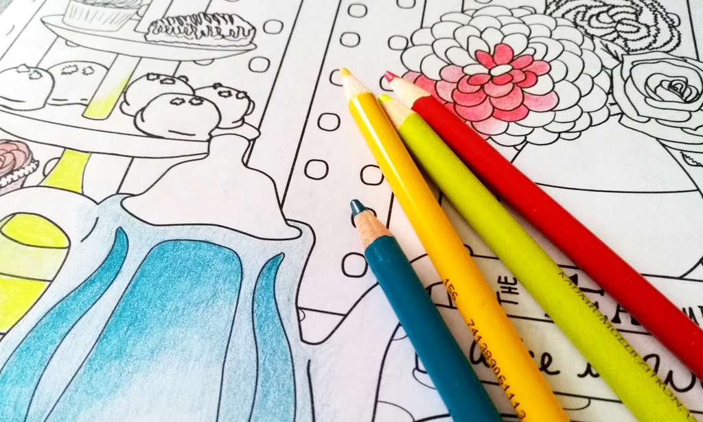 Books And Tea, A Totally Free(!) Literary Coloring Page