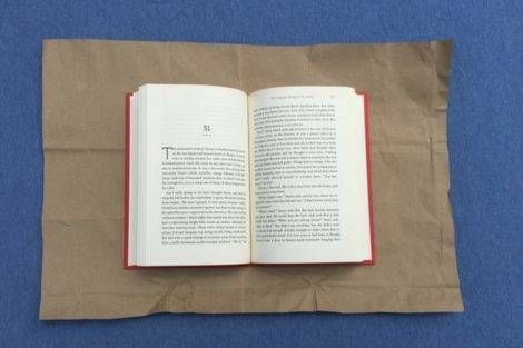 How to make a book cover from a paper grocery Sack. — Ross